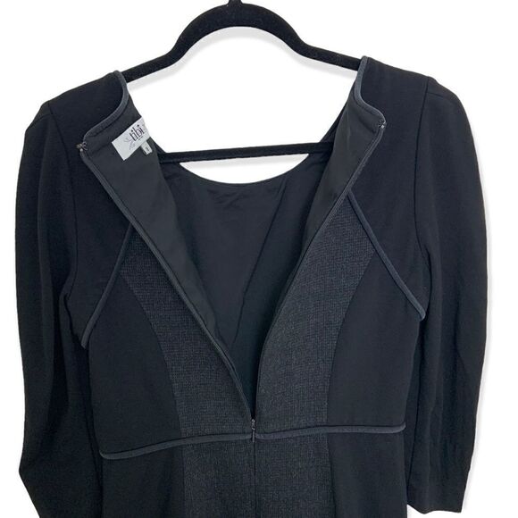 Tibi Long Sleeve Paneled Black Sheath Dress (M17) - Picture 8 of 11